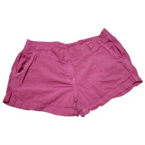 Vineyard Vines Shorts Women Sz 4 Pink Cotton Linen Low Rise Summer Quiet Luxury‎